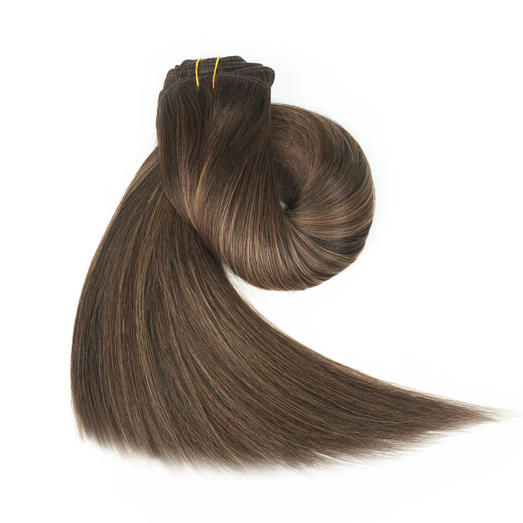 Clip-In Human Hair Extensions With 6-Star Remy Hair B Full set clip-in hair extensions