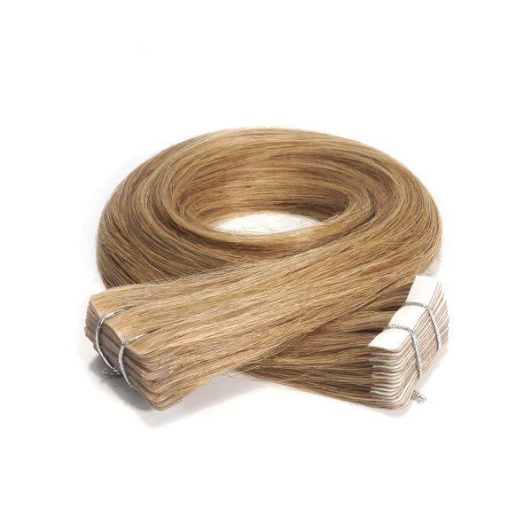 Two Injection tape in hair extensions in brown and blonde, 7-Star Full Cuticle Human Remy Hair