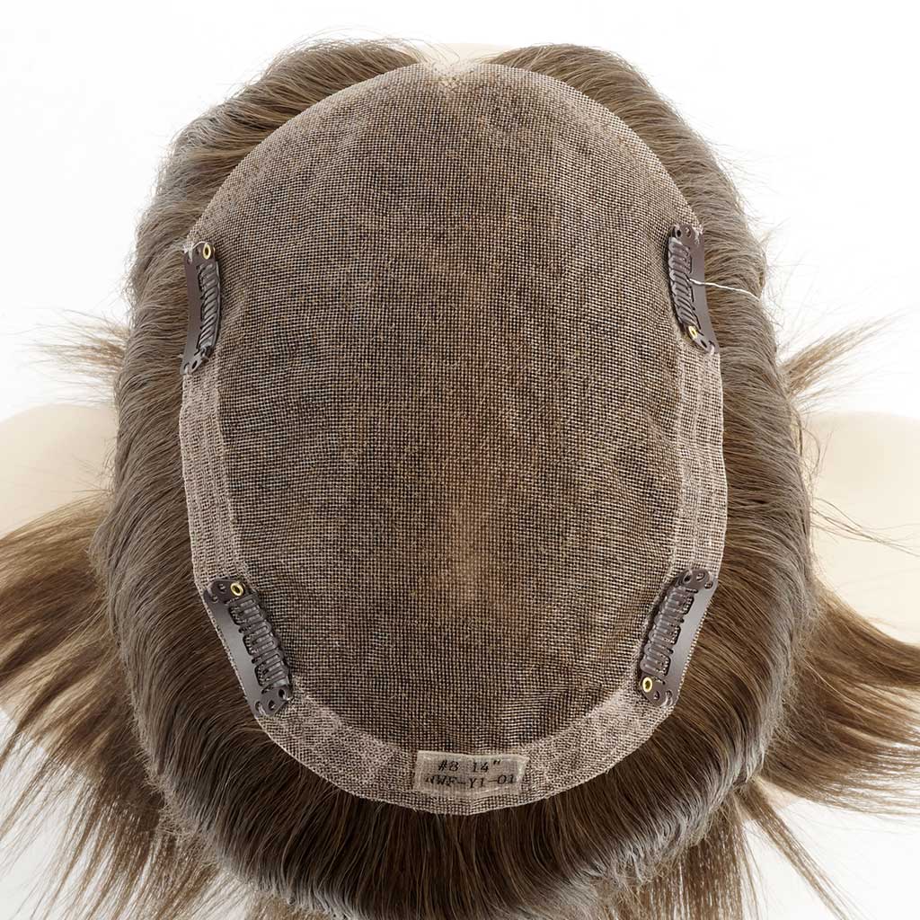 Eloise Mono Hair Topper mit Clips superleichte und atmungsaktive Basis (1)