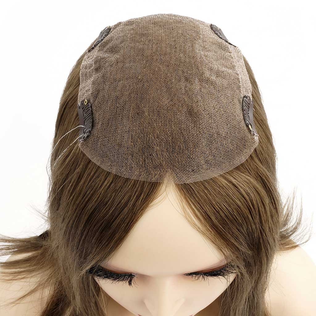 Eloise Mono Hair Topper mit Clips superleichte und atmungsaktive Basis (2)